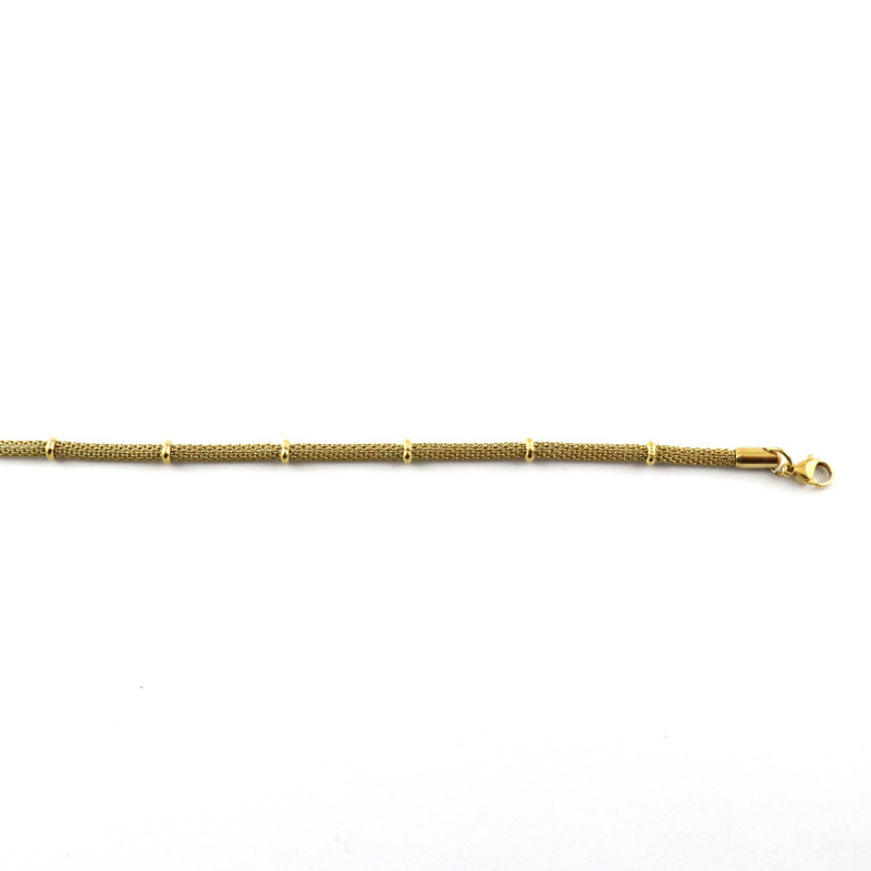 Bracelet maille ronde acier doré