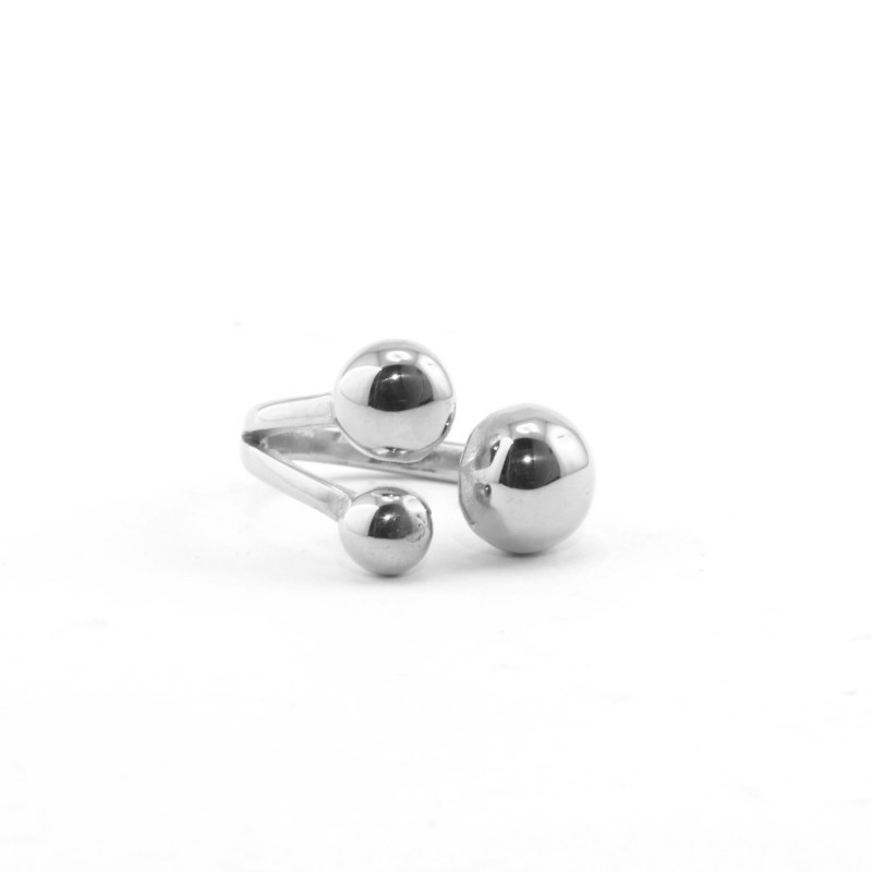 Bague acier 3 sphères