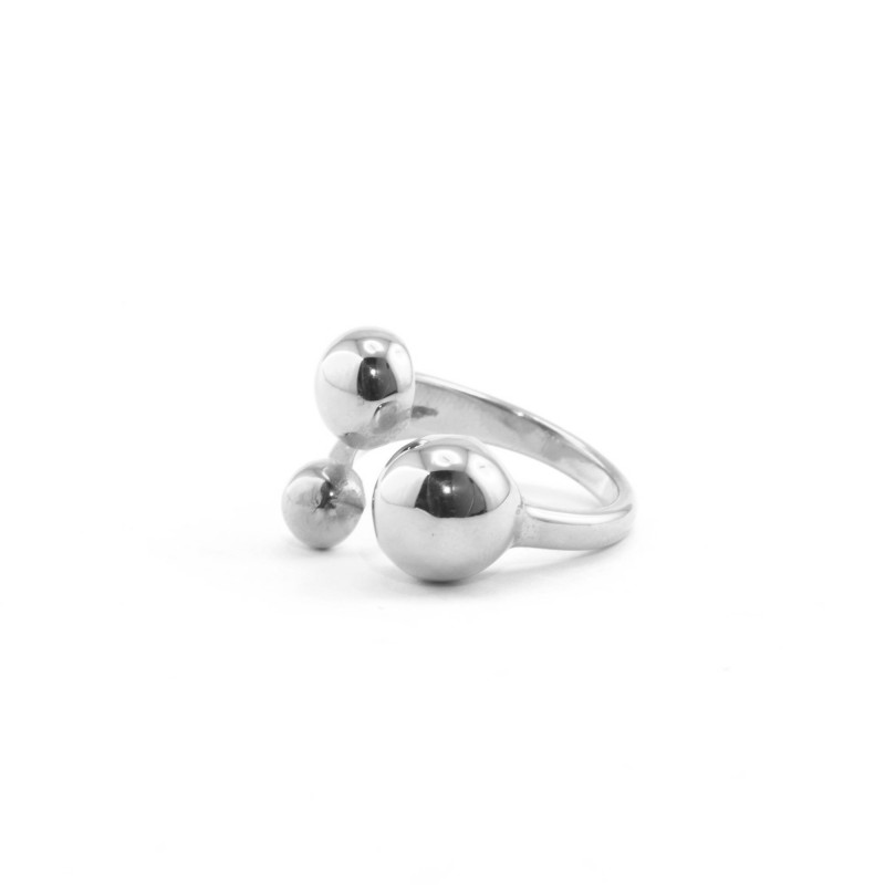 Bague acier 3 sphères