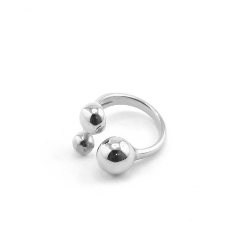 Bague acier 3 sphères