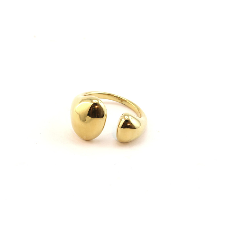 Bague design ouverte acier doré