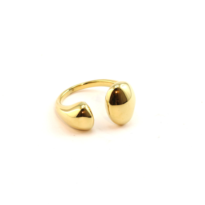 Bague design ouverte acier doré