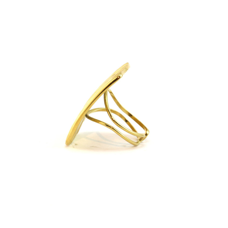 Bague rectangle 30mm acier doré