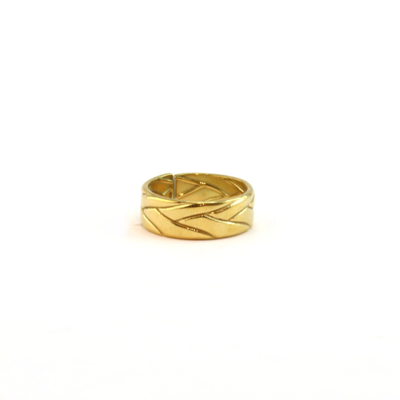 Bague épis acier doré
