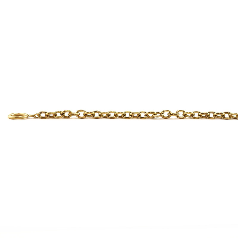 Bracelet acier doré maille forçat attache O,T
