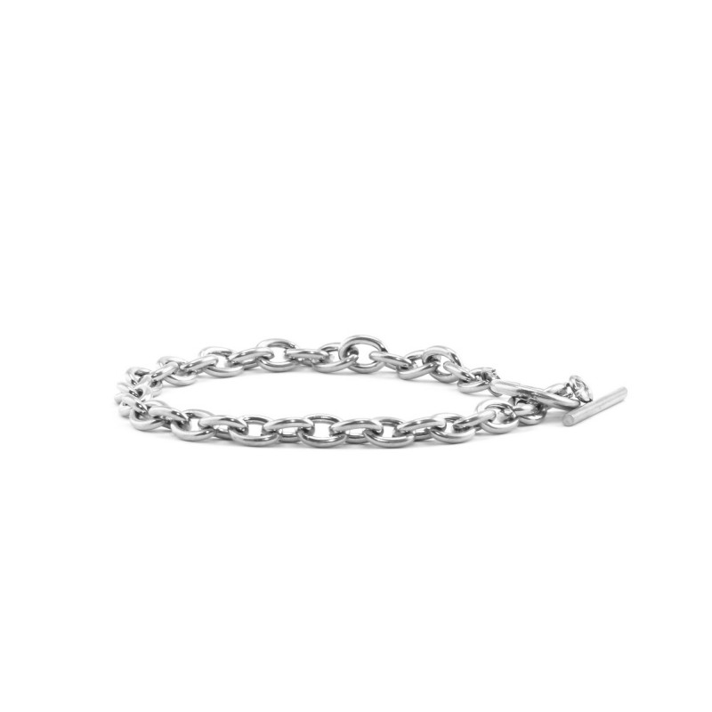 Bracelet acier maille forçat attache O,T
