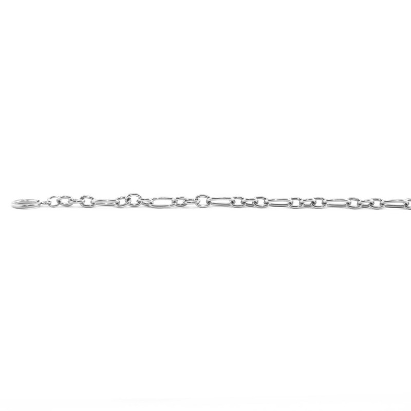Bracelet maille forçat alternée acier
