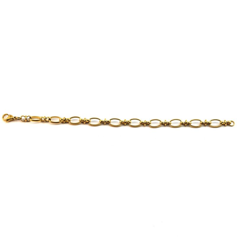 Bracelet acier doré maille ovale