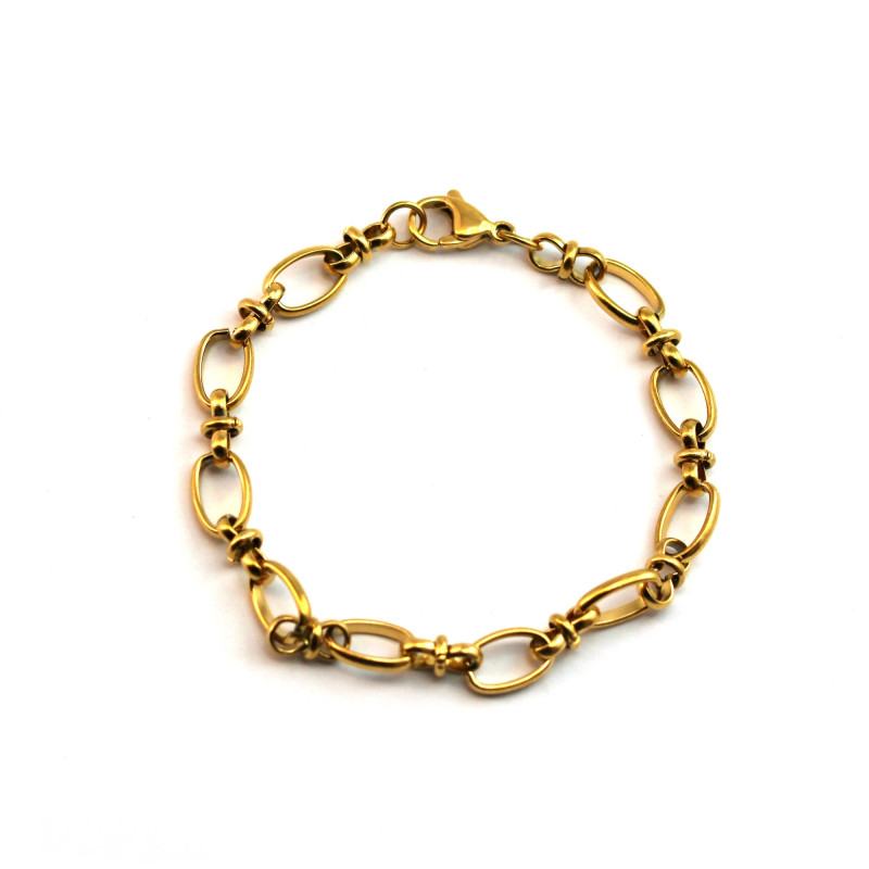 Bracelet acier doré maille ovale