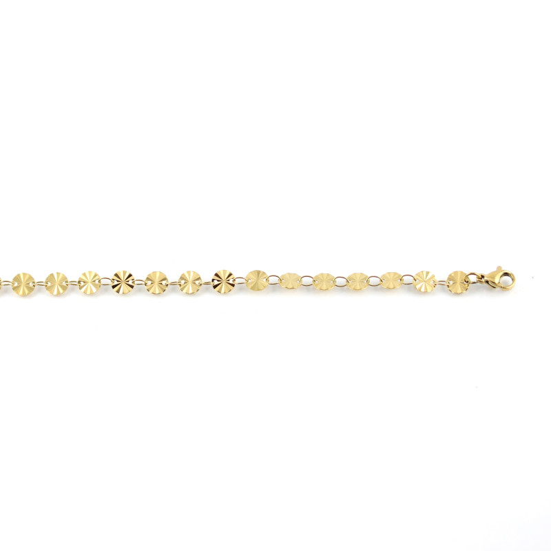 Bracelet pastilles rondes solaires - acier doré