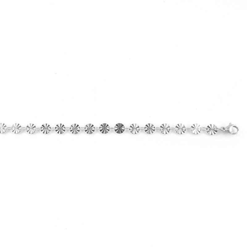 Bracelet acier pastilles rondes solaires - acier