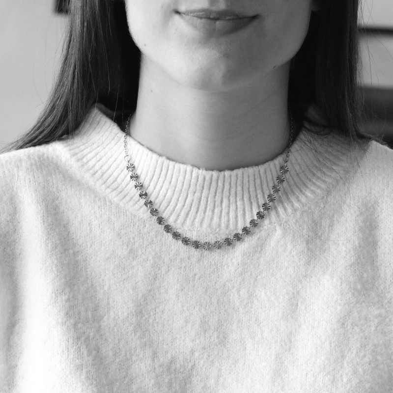 Collier acier pastilles solaires