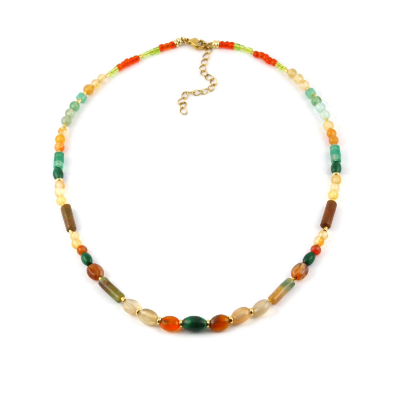 COL court agate orange et vert