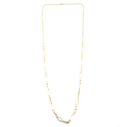 COL long chaîne losanges acier inox doré