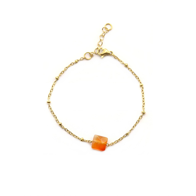 Bracelet carré cornaline