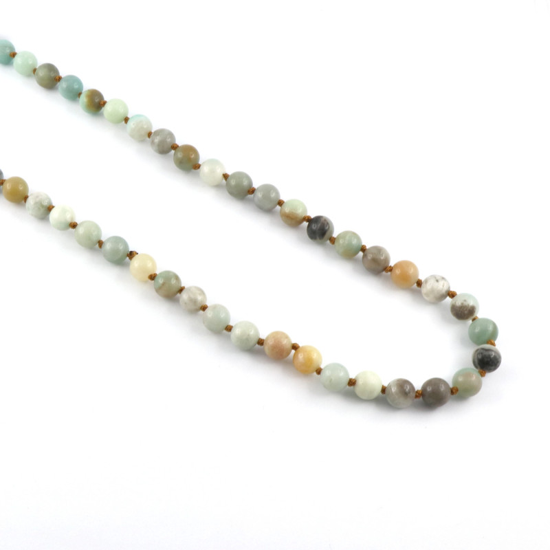 Sautoir boules amazonite
