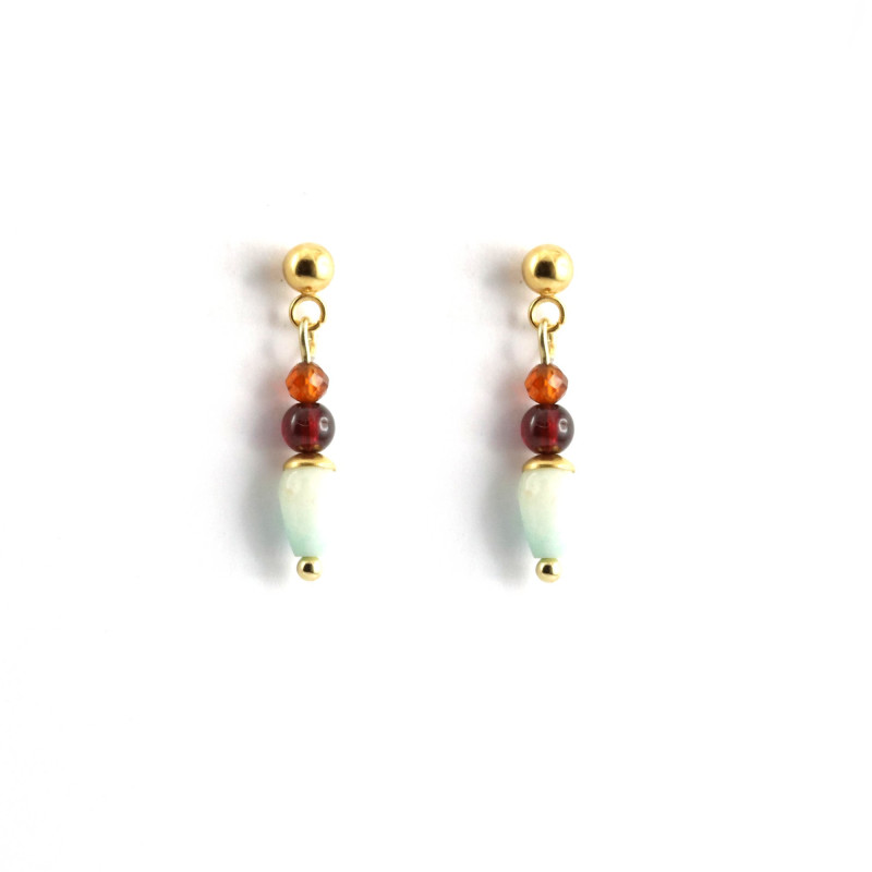 Boucles mini gouttes amazonite