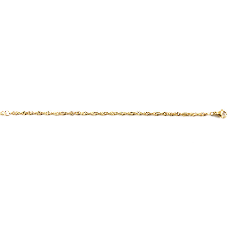Bracelet chaîne torsadée acier doré