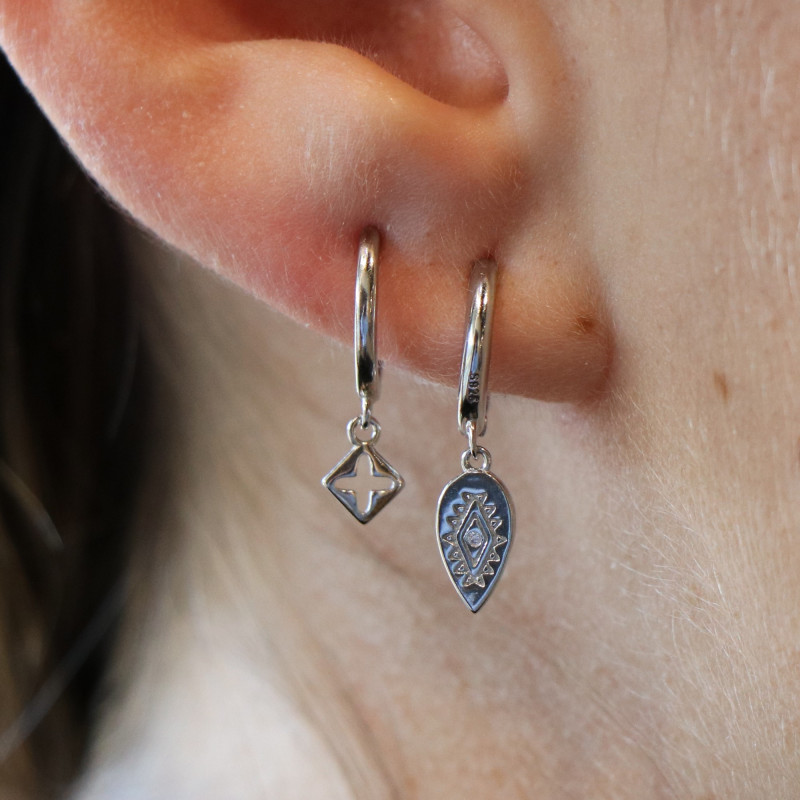 Mini-créole ovales Oz - Argent 925