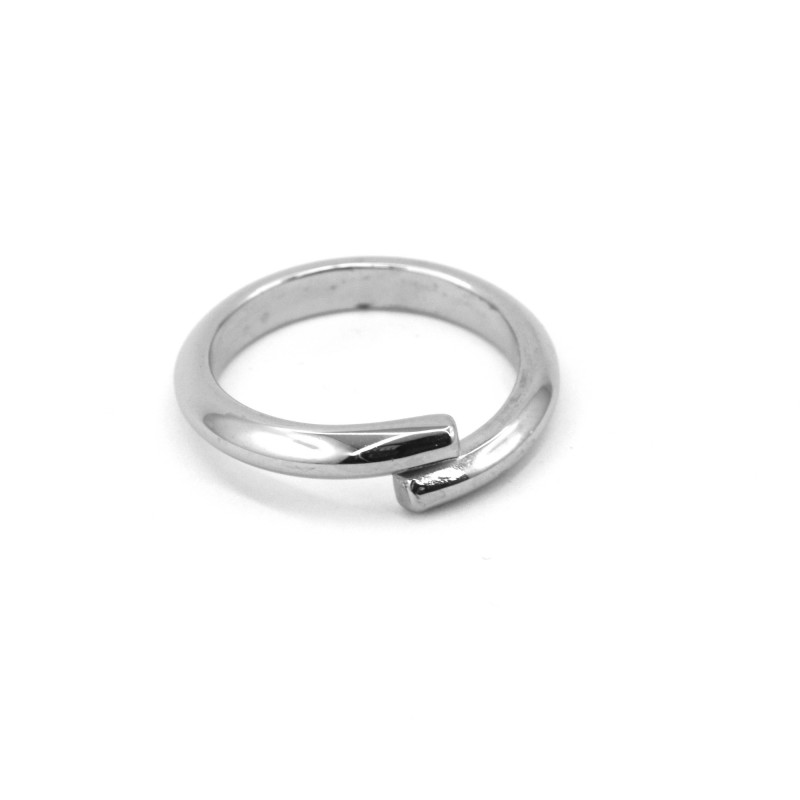 Bague acier fil croisé