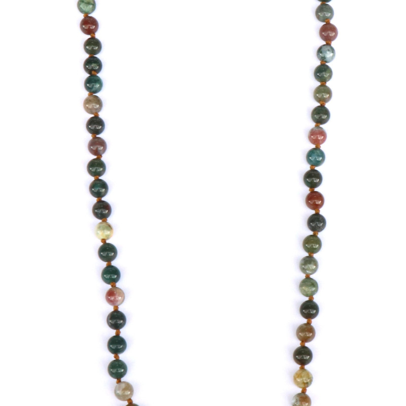Sautoir boules agates vertes