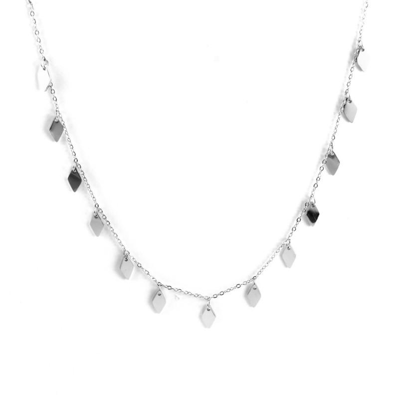 Collier pampilles losanges acier