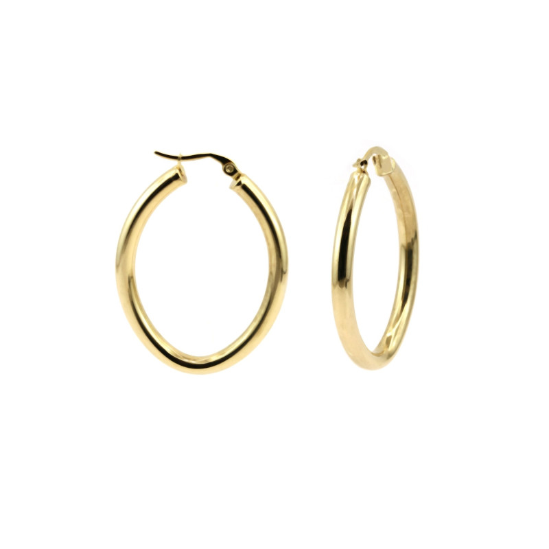 Créoles ovales 30x20x4mm - doré jaune