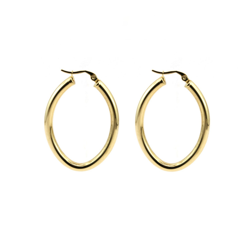 Créoles ovales 30x20x4mm - doré jaune