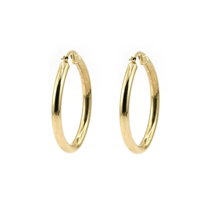 Créoles ovales 40x30x4mm - doré jaune