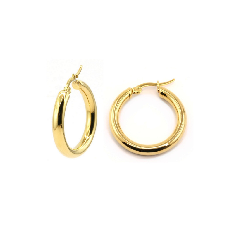 Créoles 28x4mm - doré jaune