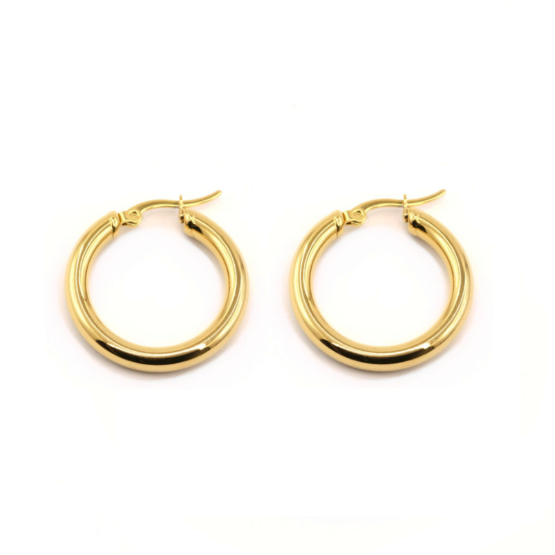Créoles 28x4mm - doré jaune