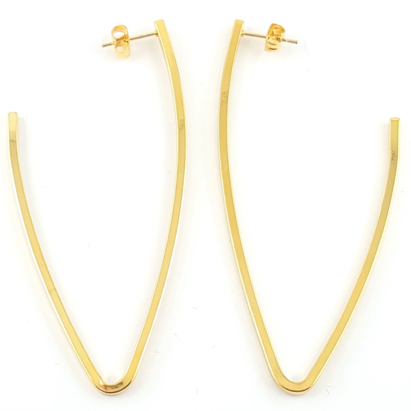 Grandes boucles d'oreilles rigides - acier doré