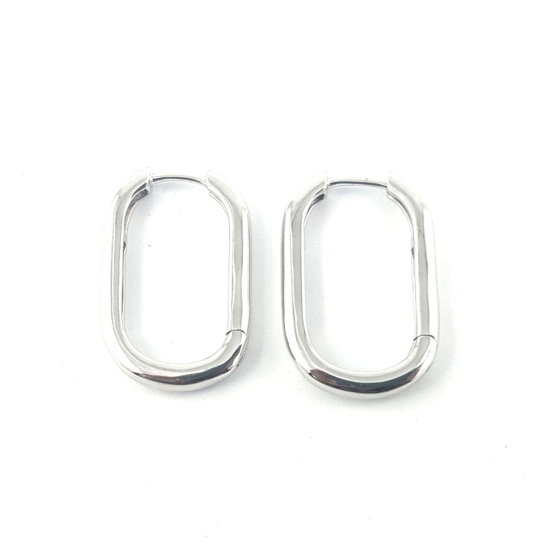 Créoles rectangle argent