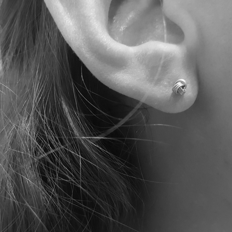 Puces argent 925 mini pelote