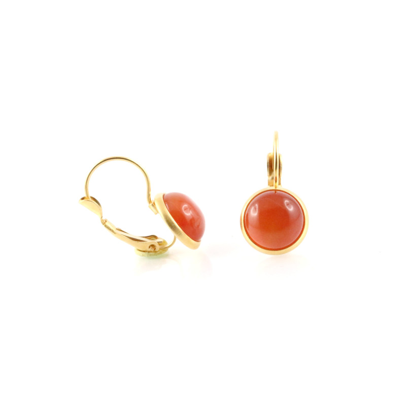 Boucles dormeuses cornaline