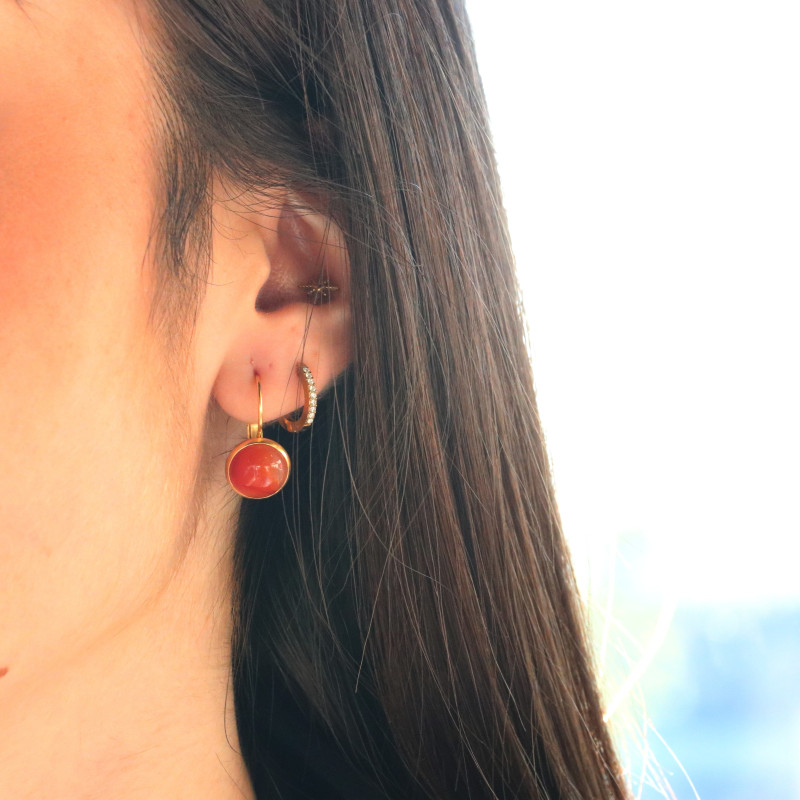 Boucles dormeuses cornaline