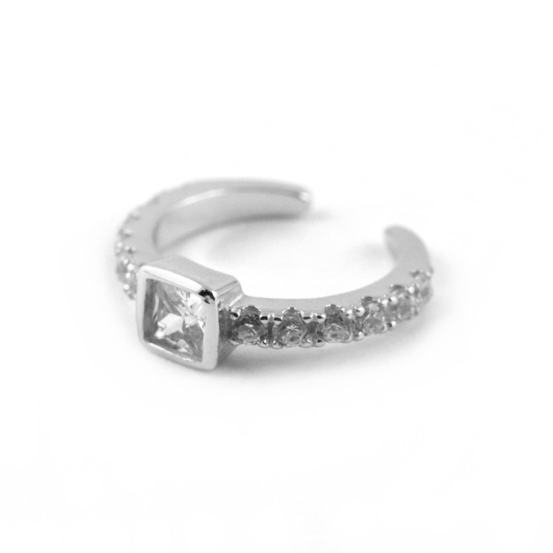 Bague d'oreille sertis carré - Argent 925