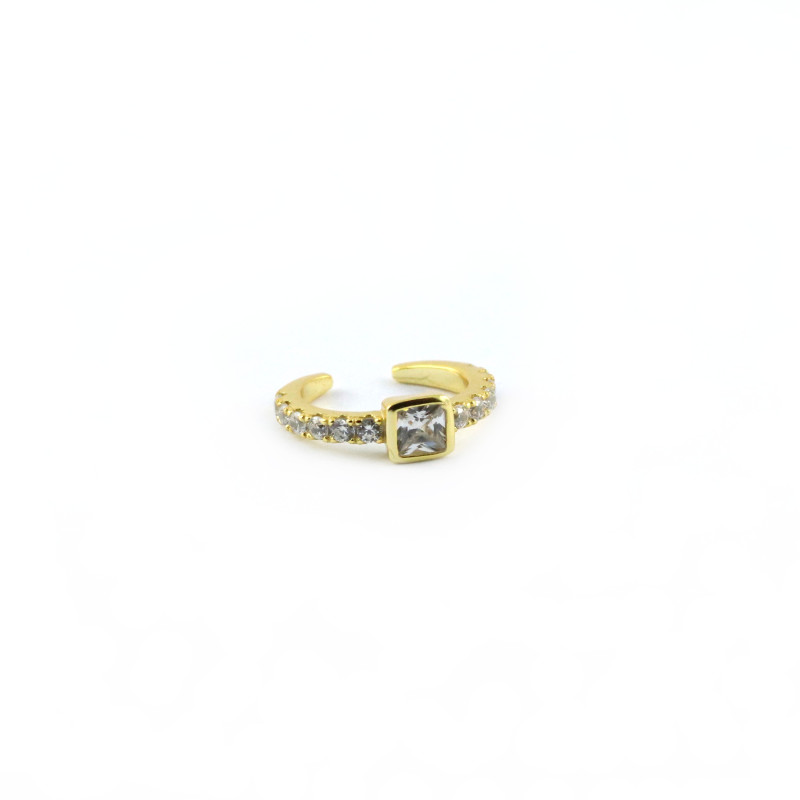 Bague d'oreille sertiscarré - Ar925 doré