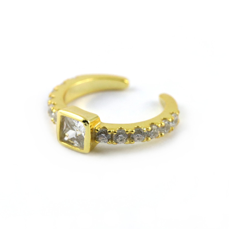 Bague d'oreille sertiscarré - Ar925 doré