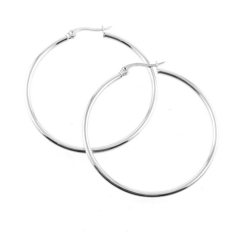 Créoles 40x2mm acier inox