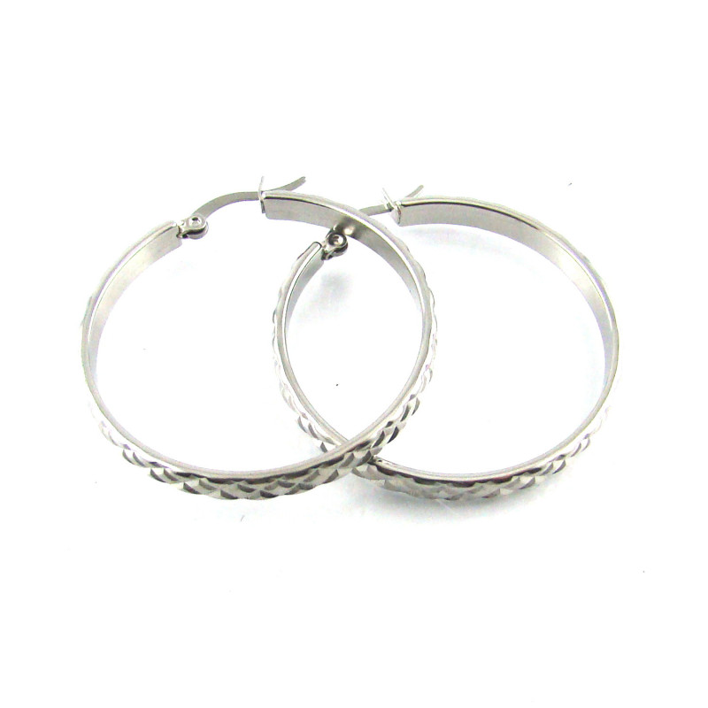 Boucles créoles ciselées 40mm