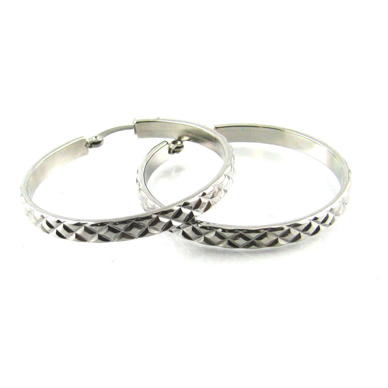 Boucles créoles ciselées 40mm