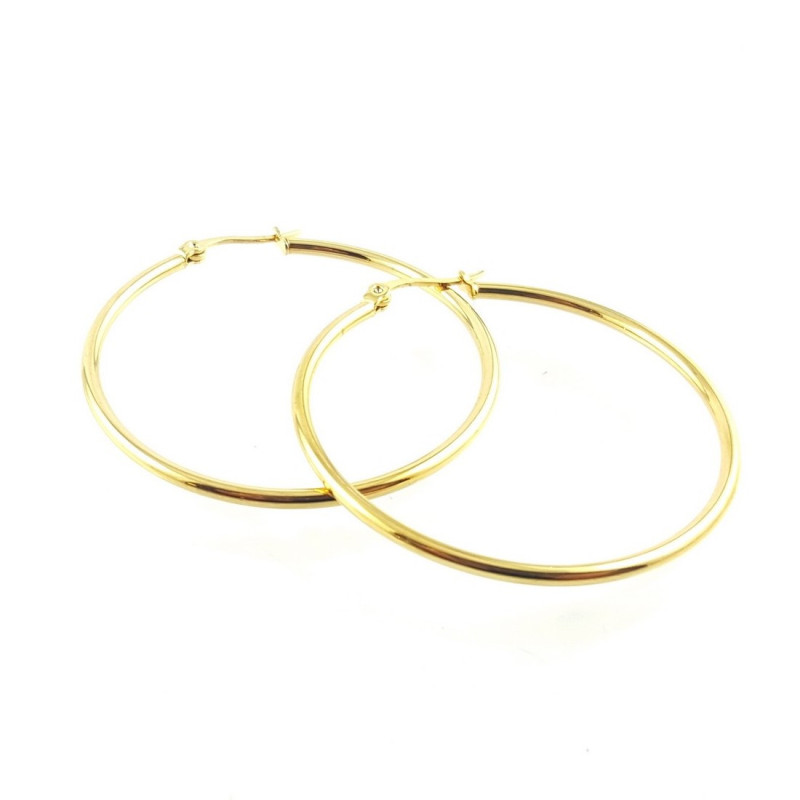 Créoles 55x2mm acier doré