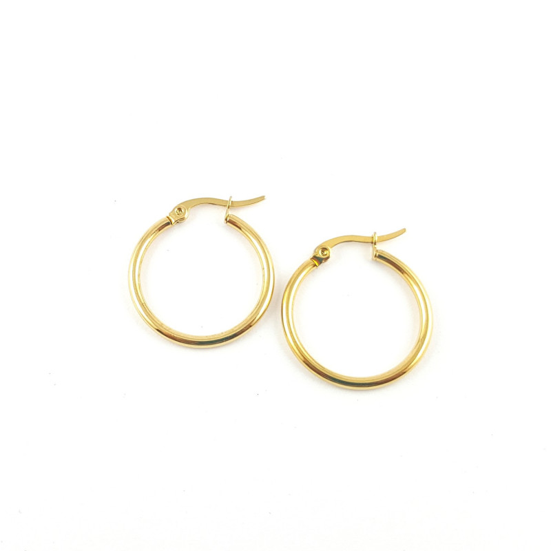 Créoles 24x2mm acier doré