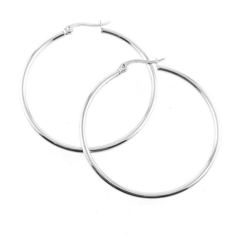 Créoles 45x2mm acier inox
