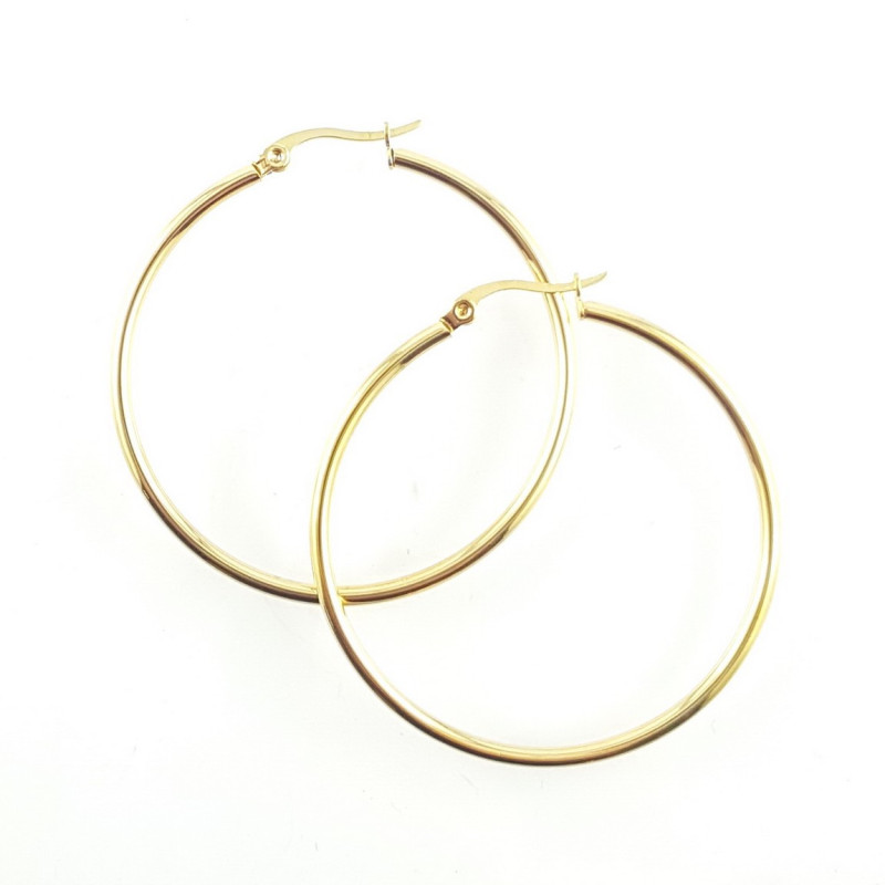 Créoles 45x2mm acier doré