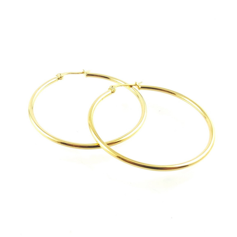 Créoles 45x2mm acier doré