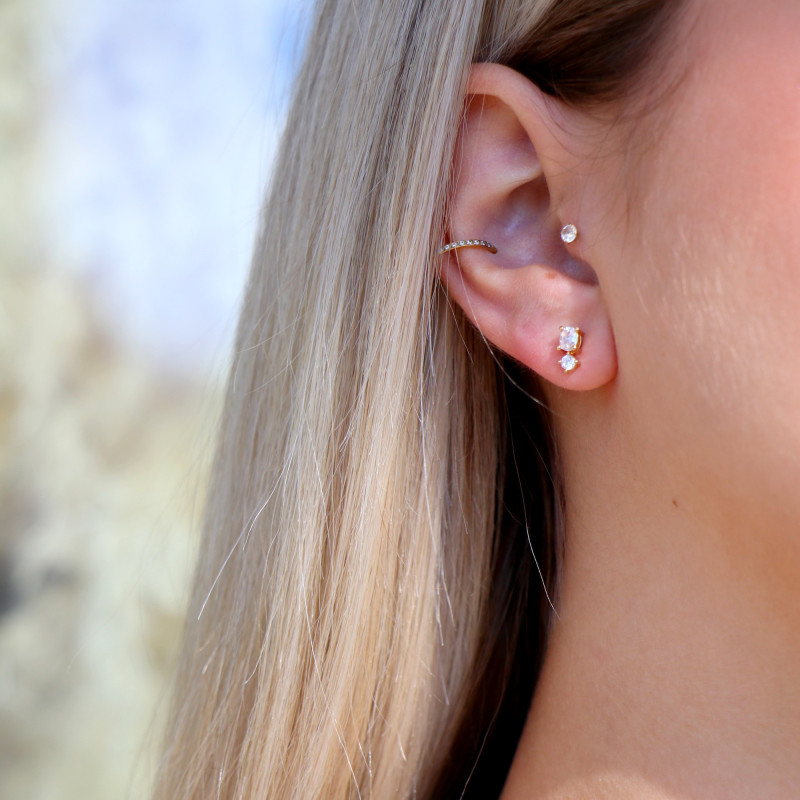 Clous d'oreilles 2 Oz Plaqué Or