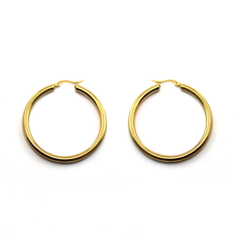 Créoles 48x4mm - doré jaune
