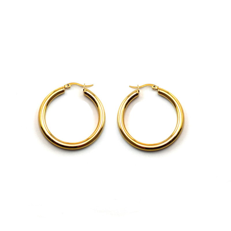 Créoles 38x4mm - doré jaune